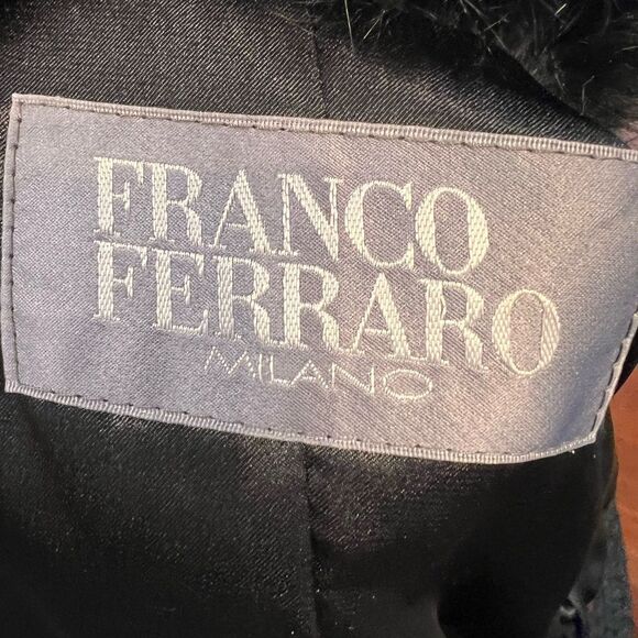 Elegant Franco Ferra Milano Black Rabbit Fur Jacket - Picture 4 of 7